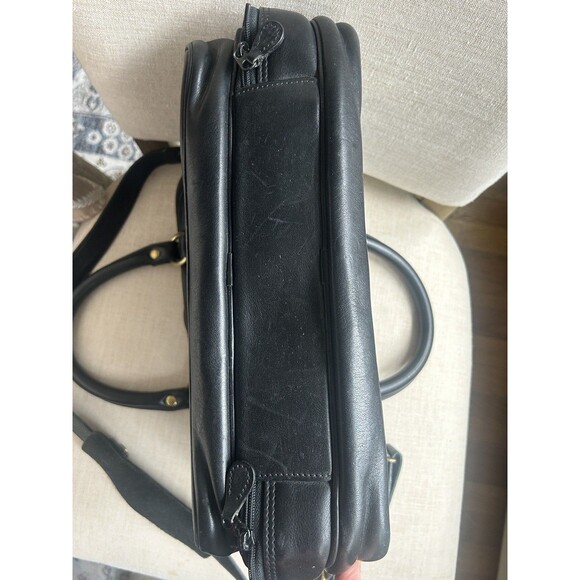 Ghurka MH No.174 All Leather Black Briefcase Shoulder Bag w/Storage belt Vintage - Picture 11 of 16